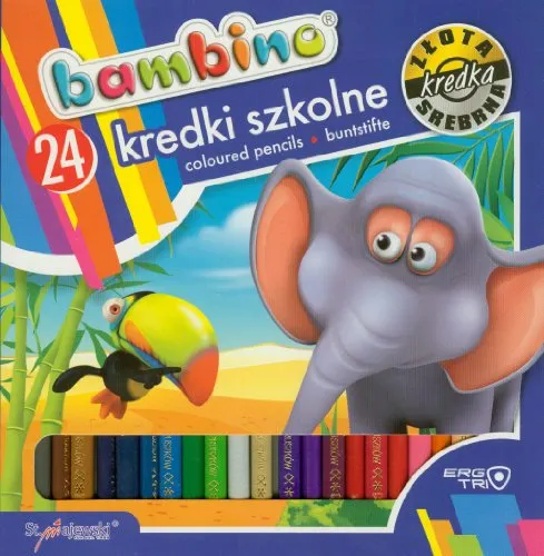 Kredki szkolne Bambino drewniane trójkatne 24 kolory