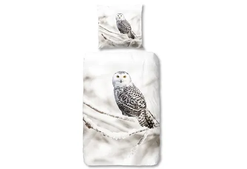Good Morning Bettwäsche 6221 Snowy Owl - Bettwäsche-Set aus 100% Baumwolle in Flanell-Qualität, mit einem einzigartigen Schneeeulen-Design für eine gemütliche Winteratmosphäre und erholsame Nächte.