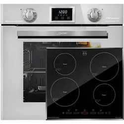 Kaiser Küchengeräte Backofen-Set Herd Set Autark Elektro Backofen, Autark, 79L, 10 Funktionen mit Induktionskochfeld 60 cm, Autark,Facettenschliff, Kochfeld 4xQickHeat Kochzonen EH 6326 W+ KCT 6105 FI, mit 1-fach-Teleskopauszug, Katalytische Selbstreinigung weiß
