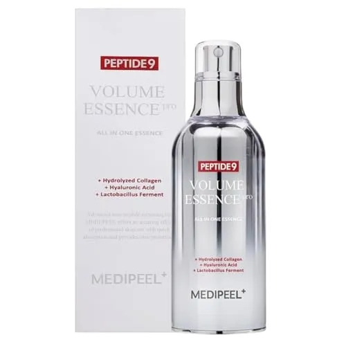 Medipeel Peptide 9 Volume Essence Pro - Anti-Age Essenz mit 9-fach Peptidkomplex, marinem Kollagen und Hyaluronsäure für mehr Volumen und Spannkraft. Ideal gegen feine Linien und zur Verbesserung der Hautstruktur.