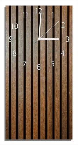 Wallario Wanduhr Holzlamellen in Braun (Uhr aus Acryl)