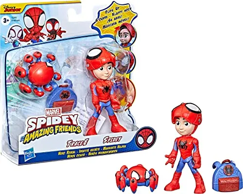 Marvel Spidey and His Amazing Friends Maskierte Helden 2er-Pack, mit Klapp-Maske und Trace-E, ab 3 Jahren