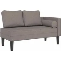 vidaXL Chaiselongue mit Kissen Taupe Stoff - Gemütliches Entspannen - Gartenmöbel mit hochelastischem Schaumstoff für optimalen Komfort und Unterstützung. Elegantes Design und strapazierfähiges Polyester machen diese Chaiselongue zur perfekten Wahl für entspannte Nachmittage.