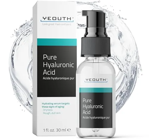 YEOUTH Hyaluronsäure Serum Gesicht für Alle Hauttypen, Anti Aging Pure Hyaluronic Acid Serum 30ml
