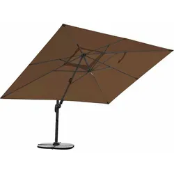 RS Trade Rechteckschirm Sonnenschirm 3m x 4m mit UV-Schutz in braun von RS Trade