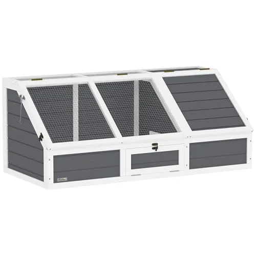 PawHut Schildkrötenhaus aus Holz – Sicheres Schildkrötengehege für draußen - Kleintiergehege & Käfige für draußen: Robustes Schildkrötenhaus aus Fichtenholz mit aufklappbarem Dach für einfache Reinigung und sicheren Lebensraum.