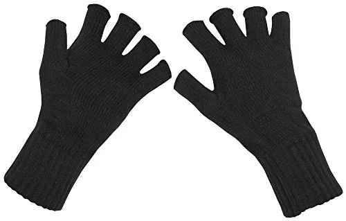 Strick-Handschuhe, schwarz, ohne Finger, Größe M