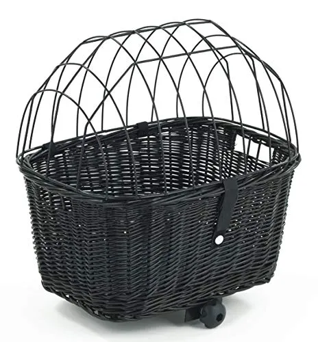 XL Hundefahrradkorb aus Weide für Gepäckträger