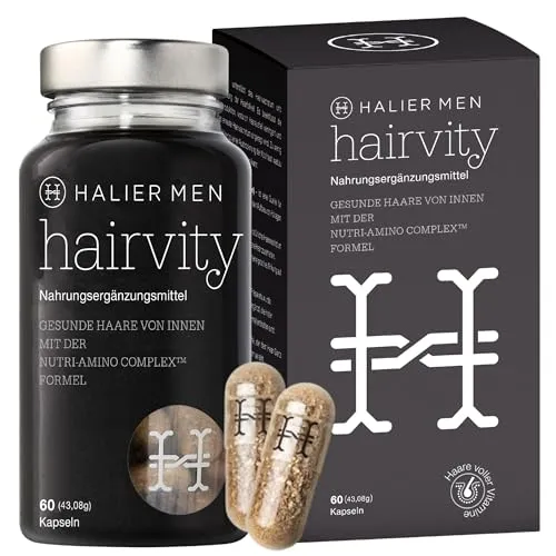 HALIER Hairvity – Nahrungsergänzungsmittel mit Kollagen- und Amino-Komplex-Formel 60 Kapseln