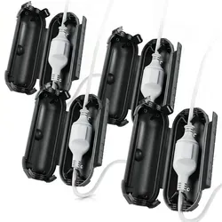 Brandson Kabelbox, spritzwassergeschützte Kabelmanagement Box für Außenbereich, 4er Set, IP44 - Schwarz - Schützen Sie Ihre Kabel im Garten mit der spritzwassergeschützten Kabelbox. Ideal für Verlängerungskabel, robust und langlebig - für einen sicheren und organisierten Außenbereich!
