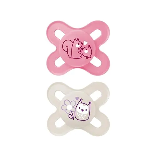 MAM Original Start Schnuller | 0-2 Monate | Schnuller für Neugeborene | 94% Akzeptanz | stillfreundlich | 100% der Hebammen empfehlen | SkinSoft Silikon | Eichhörnchen/Vogel | 2 Stück