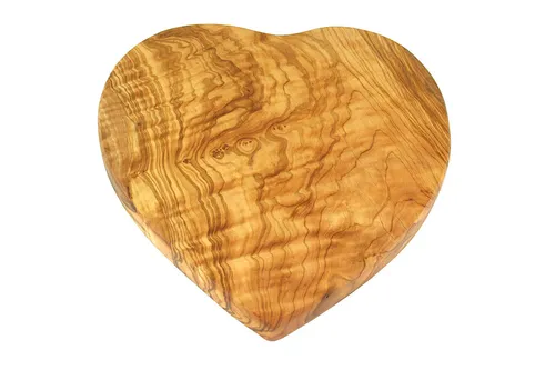 D.O.M.® Frühstücksbrett Herzform 25 x 24 cm aus OLIVENHOLZ Holz
