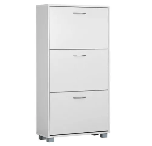 Casaria Schuhschrank für 18 Paar Schuhe, 3 Klappen, verstellbar, Weiß