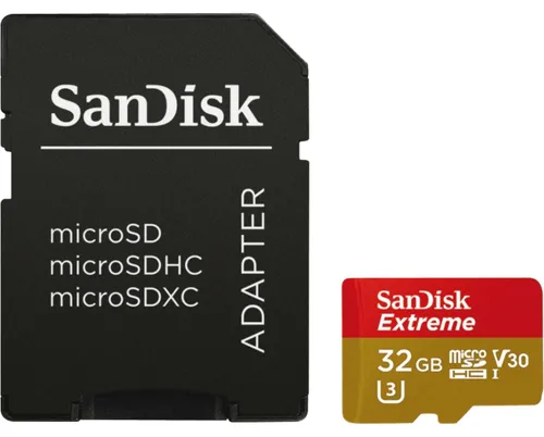 SanDisk microSDXC Extreme 32 GB - Ultra-schnelle 100 MB/s, ideal für 4K-Videos und inklusive SD-Adapter für flexible Nutzung