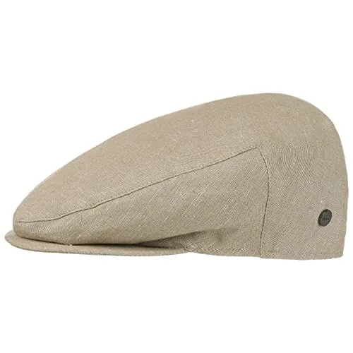 Lierys Flat Cap Beige 59 cm - Made in Italy - Mützen mit hochwertiger Verarbeitung, Flatcap mit Schirm aus 55% Leinen und 45% Baumwolle, ideal für stilbewusste Männer.