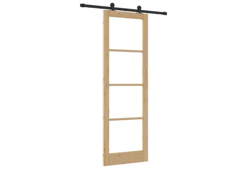 vidaXL Manuelle Schiebetür 78 x 232 cm aus Holz und Metall in beige von vidaXL