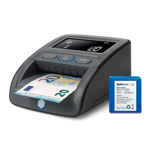 Safescan 155-SX Automatischer und tragbarer Falschgelddetektor zur schnellen Überprüfung von Banknoten - Falschgelddetektor mit 7 Erkennungspunkten - 100% zuverlässiger Falschgelddetektor