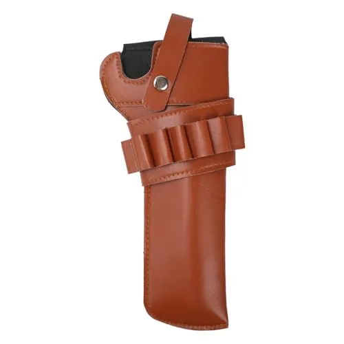 Revolverholster, Western Cowboy Pistolenholster, Verstellbares Leder Pistolenhalfter mit Patronentasche für Die Outdoor Jagd