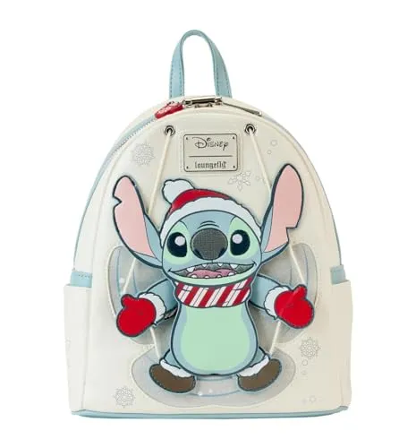 Disney Lilo & Stitch - Stitch Holiday Snow Angel Glitter Mini Rucksack, Weiss/opulenter Garten, Einheitsgröße, Mini-Rucksack