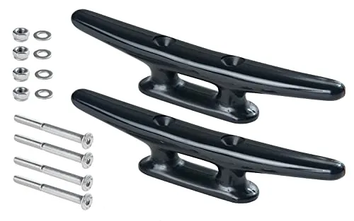 New Marine 2 Nylonklampen in Schwarz oder Weiß, verschiedene Größen, inkl. V4A-Schrauben (Schwarz, 170mm)