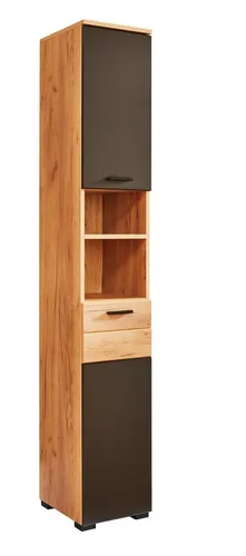 Hochschrank Riom in Eiche Artisan-Schwarz matt