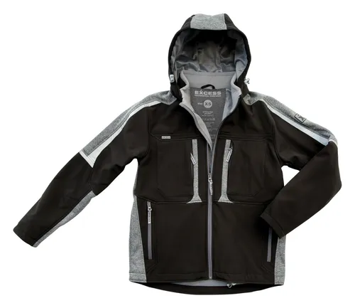 Excess Softshelljacke Proaktiv Größe XL schwarz / grau - Funktionsjacke aus atmungsaktivem Material, ideal für Outdoor-Aktivitäten und vielseitig einsetzbar.