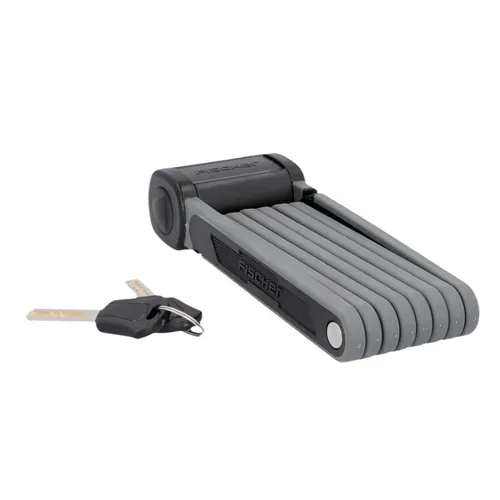 FISCHER Faltschloss 110cm schwarz - Fahrradschloss mit Soft-Touch-Oberfläche, bietet hohen Schutz und kommt mit 2 Schlüsseln für zusätzlichen Komfort.