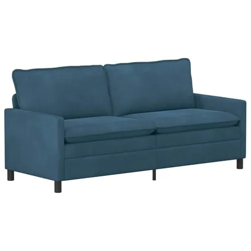 vidaXL Sofa Blau 196 x 81 x 87,5 cm Samt – Modernes Design - Elegantes 2-Sitzer Sofa in Blau mit hochwertiger Samtoberfläche. Ideal für Wohnzimmer, Schlafzimmer oder Büro. Robust und langlebig, bietet es höchsten Komfort und lässt sich einfach montieren.
