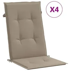 vidaXL Gartenstuhlauflagen für Hochlehner 4Stk. Taupe - Komfort & Stil - Auflagen & Polster für Hochlehner-Stühle, wasserabweisend und rutschfest für optimalen Sitzkomfort im Freien oder Innenbereich.
