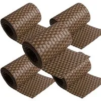 NYVI Polyrattan Sichtschutzstreifen 255x19 cm - 5 Rollen Braun - Zubehör für Zaunbau & Sichtschutz, reißfeste und witterungsbeständige Polyrattan Streifen für mehr Privatsphäre und optische Aufwertung von Zäunen, Balkonen und Terrassen.