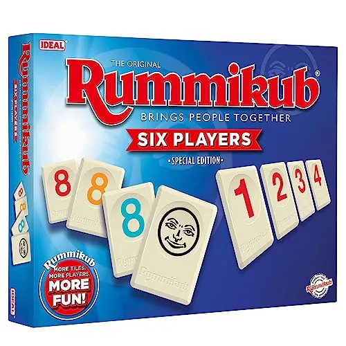Rummikub Ideal 6 Spieler: Familienspiel für bis zu 6 Spieler - Spiele mit Spielsteinen: Die beliebte Rummikub Edition für bis zu 6 Spieler bietet mehr Spielsteine und Spaß für die ganze Familie! Ideal ab 8 Jahren und mit kostenloser App für Smart Timer.