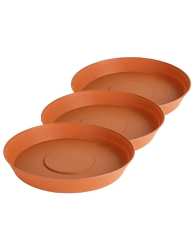 Garronda Untersetzer Blumentopf aus Kunststoff 1 Stück oder 3er Pack Plastik Pflanztopf Pflanzen Untersetzer rund für Pflanztöpfe Set GD-0023 (3 Stück Terracotta, ⌀ 28cm H 4,5cm)