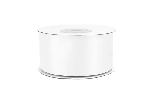 Creativery Satinband, Satinband 38mm x 25m Rolle Weiß