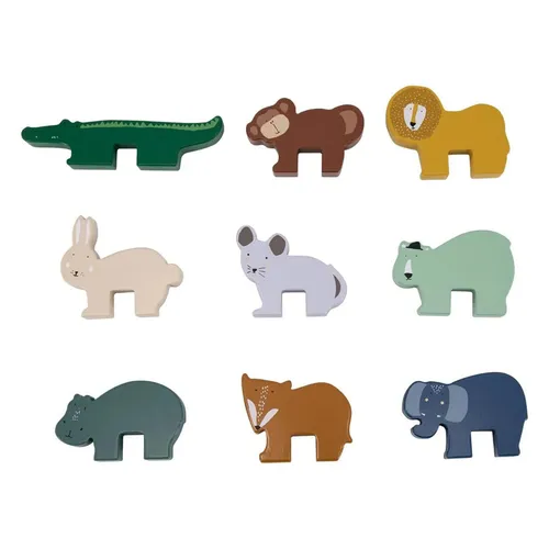Trixie Baby Wooden Stackable Animals - Baby Spielzeug: Fördert räumliches Denken und Koordination mit stapelbaren, 100% FSC-zertifizierten Holz-Tieren und wasserbasierten, kindersicheren Farben.