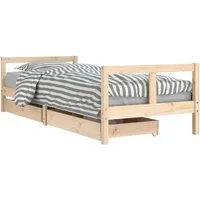 vidaXL Kinderbett mit Schubladen 80x200 cm aus Massivholz - Hochwertiges Kinderbett aus massivem Kiefernholz mit praktischen Schubladen für Ordnung im Zimmer. Ideal für Kinder ab 4 Jahren, bietet es Komfort und Sicherheit für eine erholsame Nachtruhe.