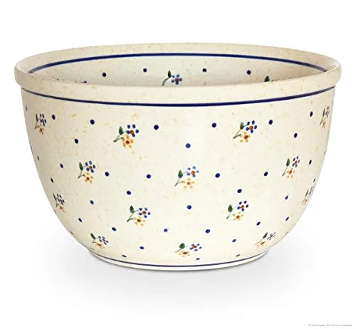 Original Bunzlauer Keramik Schüssel 2,25 Liter - Rührschüssel mit traditionellem Design, hoher Rand und ideal für Familienessen. Perfekte Qualität und zeitloses Aussehen.