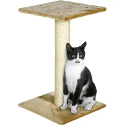Flamingo Kratzbaum Scolette beige - Kratzbaum für Katzen mit gepolsterter Liegeplatte und robustem Sisal-Seil, ideal für Spiel und Entspannung. Maße: 38 x 38 x 60 cm, perfekt für kleine Räume.