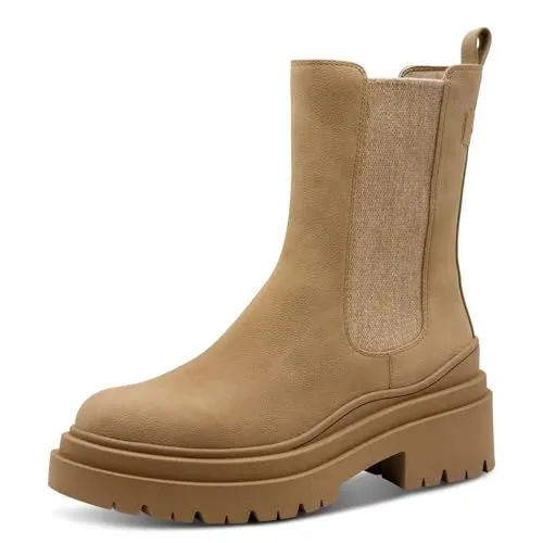 Tamaris Damen Stiefel Vegan braun 41 - Wanderschuhe mit modernem Plateau-Design und individuell anpassbarem Touch-it-Fußbett für höchsten Komfort. Ideal für Herbstspaziergänge und urbanen Casual-Chic.