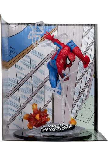 Mcfarlane Toys Marvel Sammlerstatue 1/10 Spider-man - Actionfiguren mit beeindruckendem Detail, 17 cm große PVC Statue von Spider-Man, inspiriert von The Amazing Spider-Man #302, perfekt für Sammler und Fans.