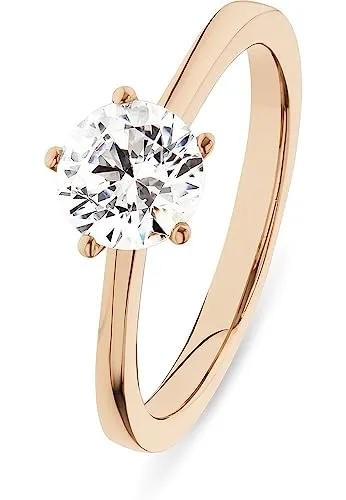 CHRIST Damen-Damenring 1 Diamant 56, Roségold 32018047
