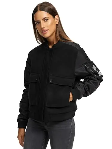 Navahoo Damen Bomberjacke - Leichte Übergangsjacke mit Ärmelraffung - Funktionsjacken mit urbanem Design und cooler Ärmelraffung, ideal für vielseitige Kombinationen im Frühling und Herbst.