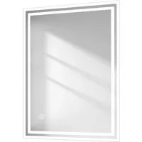 Emke Badspiegel mit Beleuchtung 80 x 60 cm LED-Spiegel mit Anti-Beschlag Touchschalter Kaltweiß Licht