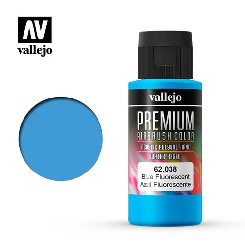 VALLEJO PREMIUM COLOR 62038 BLUE FLUO 60ml (Acrylic Paint)