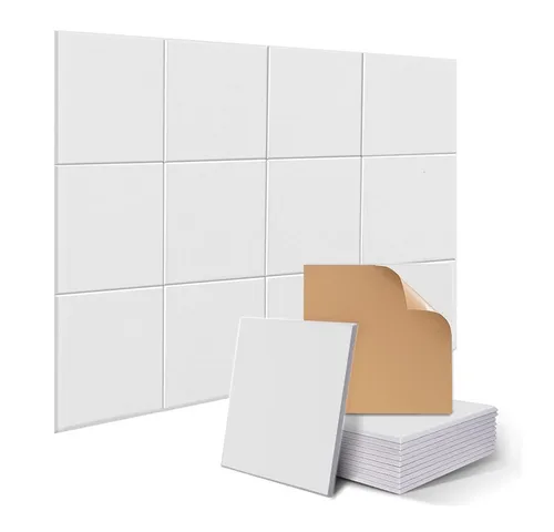 YMQHBS Akustikplatte Selbstklebend 30x30 cm, 12 Stück - Selbstklebende Akustikplatten aus hochdichter Polyesterfaser für effektive Schalldämmung. Einfach anzubringen, ideal für Büros und Wohnräume. Verbessern Sie die Akustik und gestalten Sie Ihre Umgebung stilvoll!