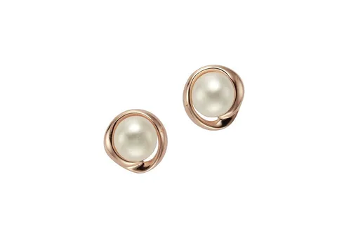 Pearls Ohrstecker 925 Sterling Silber rotvergoldet mit Süßwasserzuchtperle - Elegante Ohrstecker aus 925 Sterling Silber, ideal für besondere Anlässe. Mit rotvergoldeter Oberfläche und einer strahlenden Süßwasserperle.