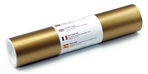 Selbstklebende Wandtattoo-/ Plotterfolie Vinylfolie matt 21 cm x 3 m, Farbe:Gold
