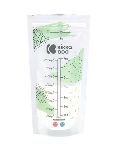 Kikkaboo Muttermilchbeutel Muttermilchbeutel 25 Stück, Füllmenge 200 ml, Temperatursensor, Skala