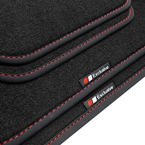 tuning-art BEF966 Fußmatten für Mercedes E-Klasse W212/S212 (2009-2016) - Rot - Hochwertige Velours-Fußmatten für Mercedes E-Klasse Limousine und Kombi. Strapazierfähig, rutschfest und mit spezieller Rückenbeschichtung für optimalen Halt. Inkl. 4 Matten für kompletten Schutz.