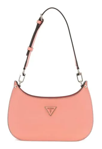 GUESS Meridian Mini Top Zip Schultertasche Koralle - Elegante GUESS Schultertasche mit stilvollem Design. Perfekt für besondere Anlässe und verleiht jedem Outfit das gewisse Extra. Maße: 22 x 16 x 7 cm.