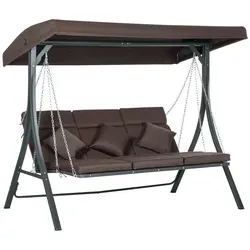Outsunny Hollywoodschaukel - Stilvolles Schaukelerlebnis für den Garten - Gartenmöbel: Genießen Sie entspannte Stunden auf der geräumigen Outsunny Schaukel für drei Personen mit verstellbarem Sonnendach für optimalen Schatten.